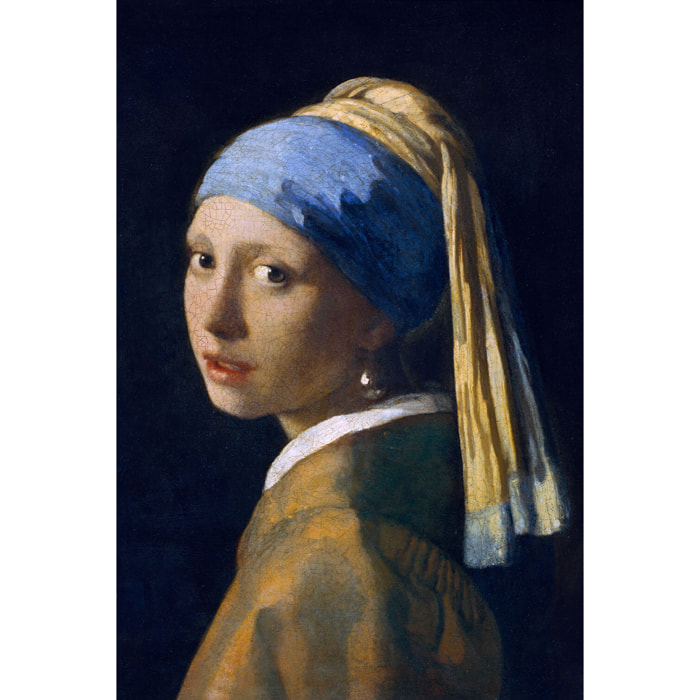 Tableau la jeune fille à la perle de vermeer  Toile imprimée
