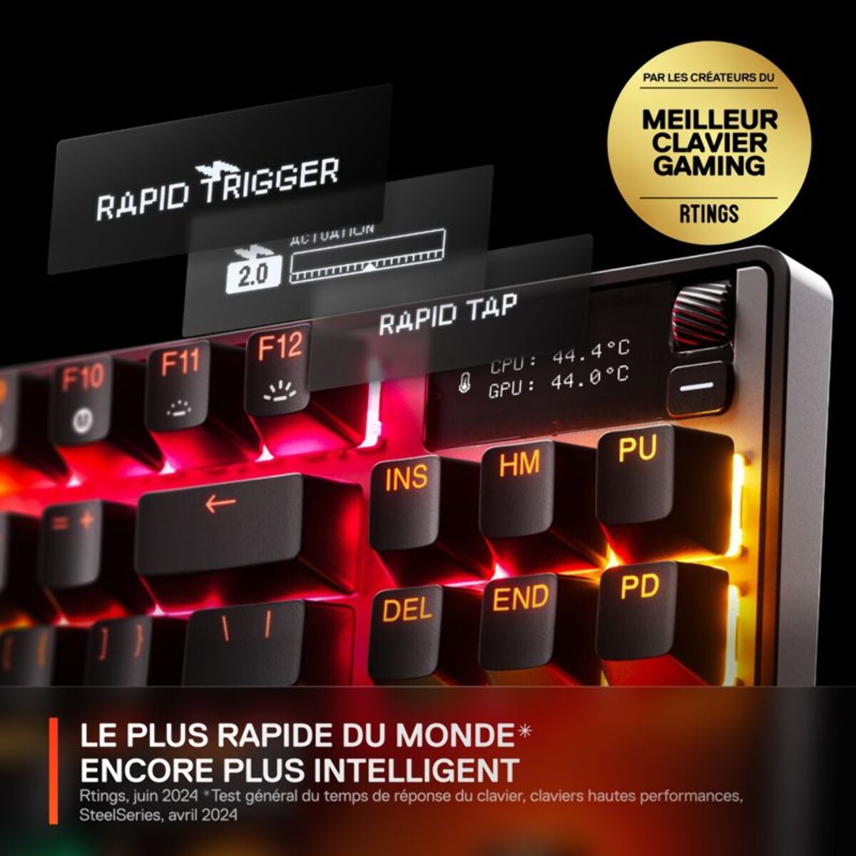 Clavier gamer sans fil STEELSERIES APEX PRO TKL WL Gen 3 - FR