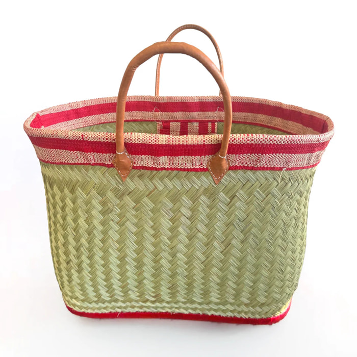 Panier artisanal de Madagascar - Sava GM Rouge