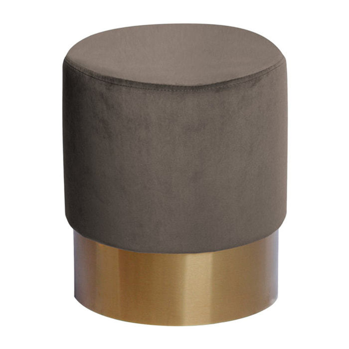Pouf contenitore Nano in velluto marrone con base dorata