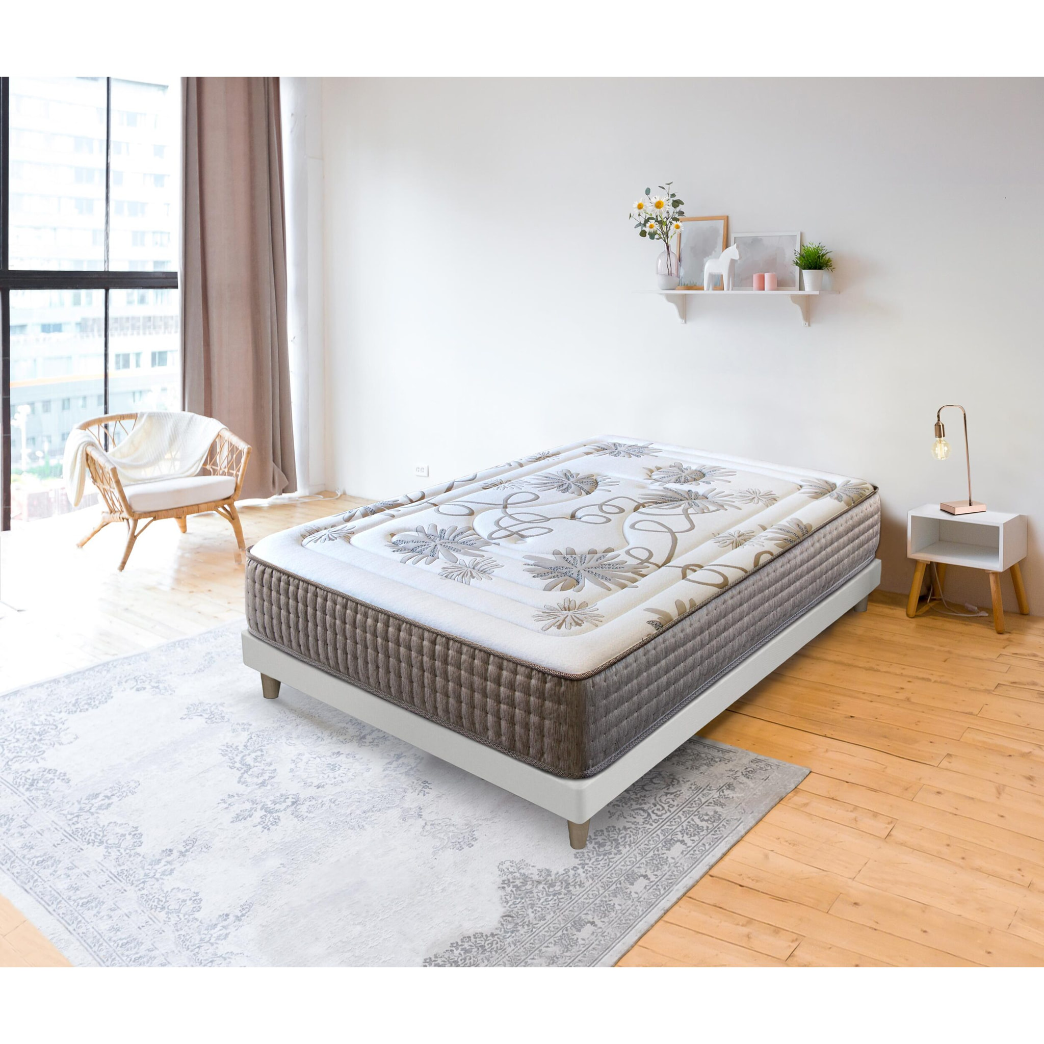 Colchón Viscoelástico Muelles Ensacados Daisy, Altura 30 cm