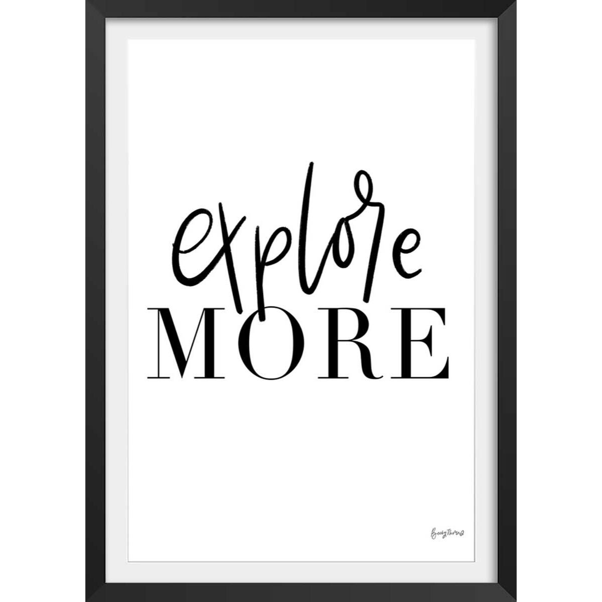 Poster explore more Affiche + cadre en bois - Noir