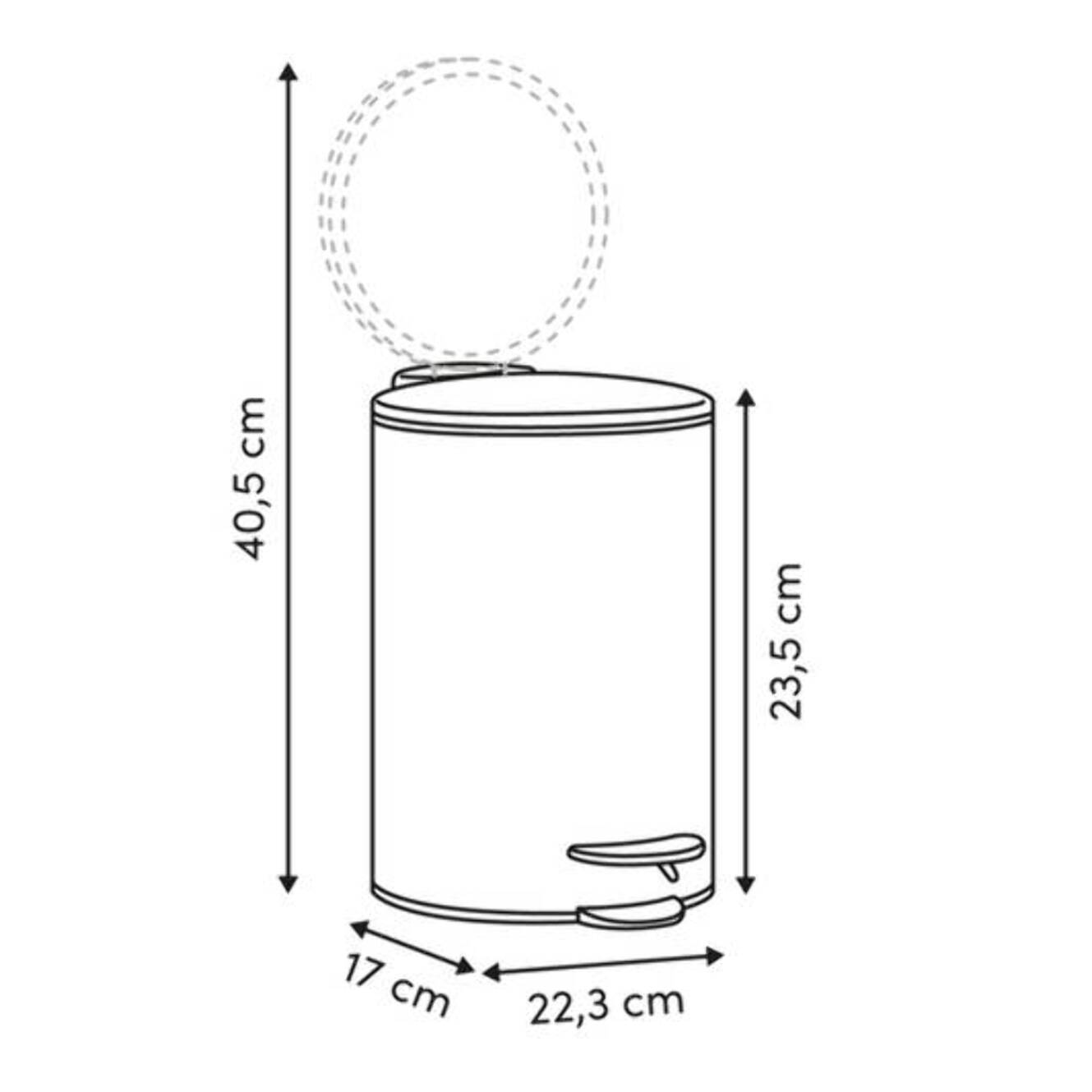 Poubelle Bloom ronde 2,7L rose