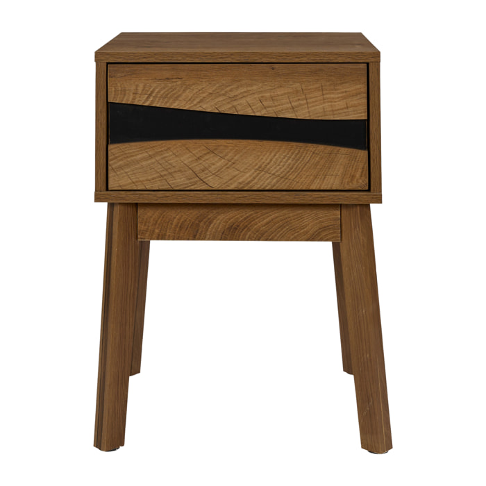 Chevet - HOME DECO FACTORY - Forest - Design Épuré - Marron et Noir