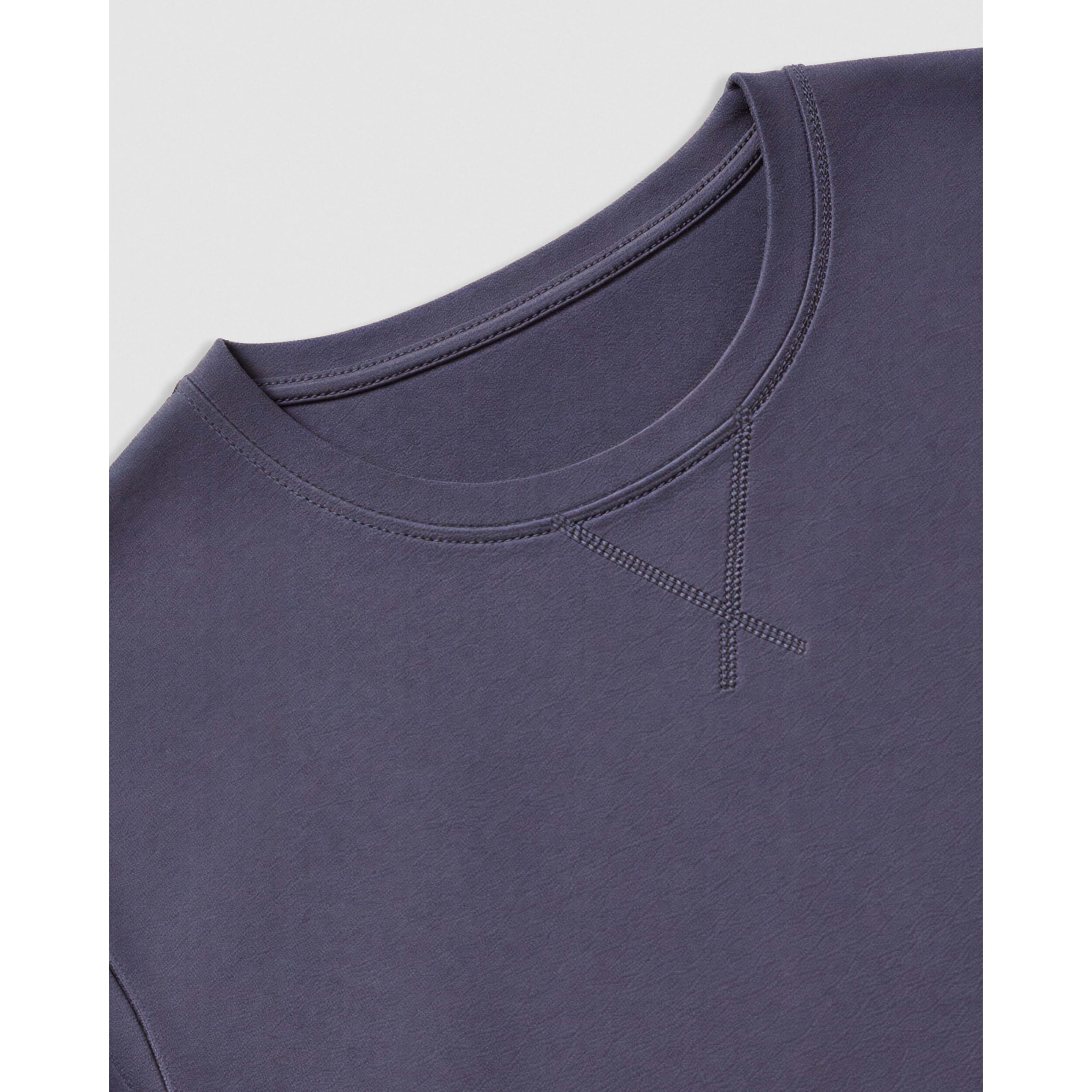 Pigiama lungo in cotone a righe oxford blu