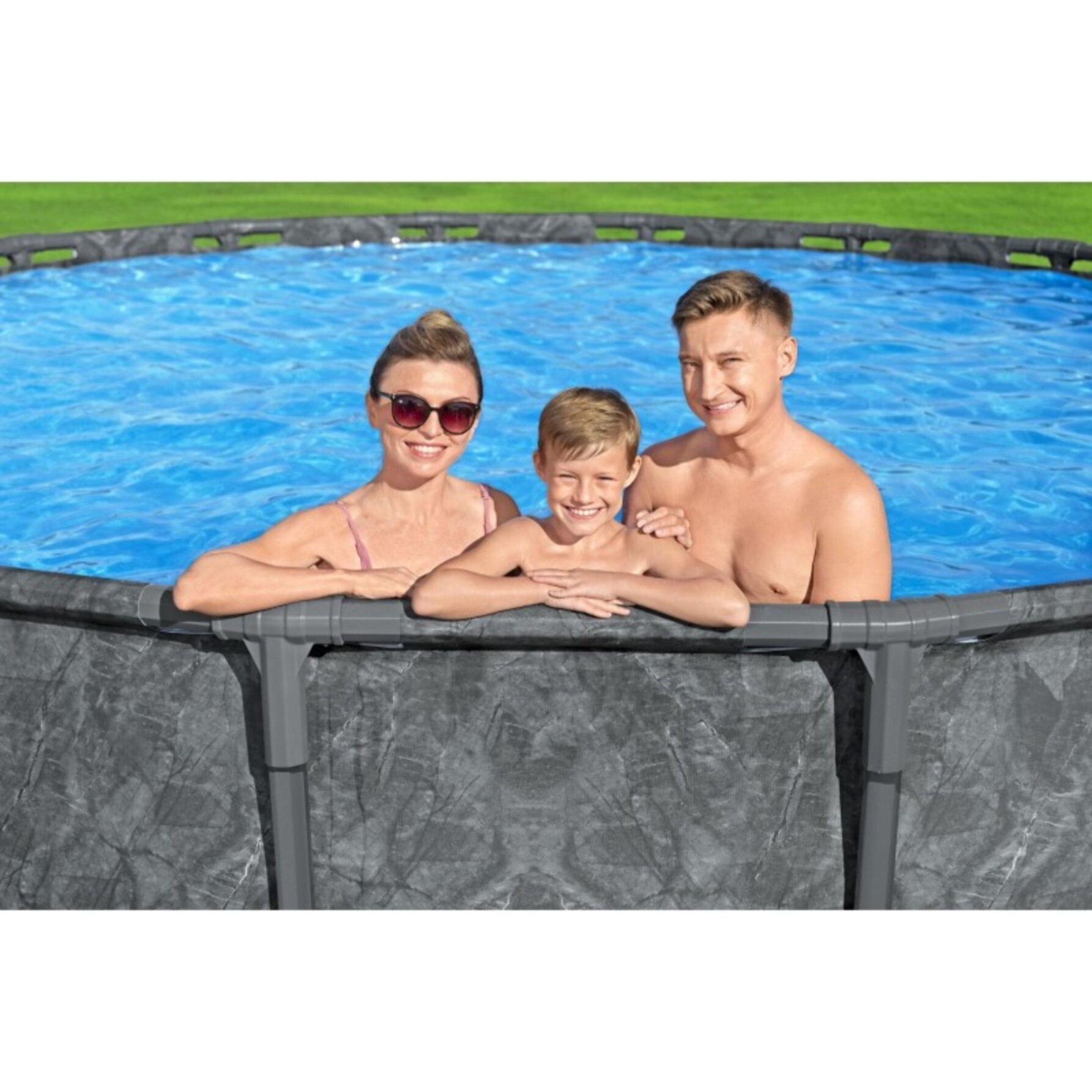 Bestway Piscine hors sol tubulaire ronde Bestway APX 365 549 x 132 cm gris sans accessoires