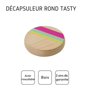 Décapsuleur rond en bois 6 cm Tasty Green