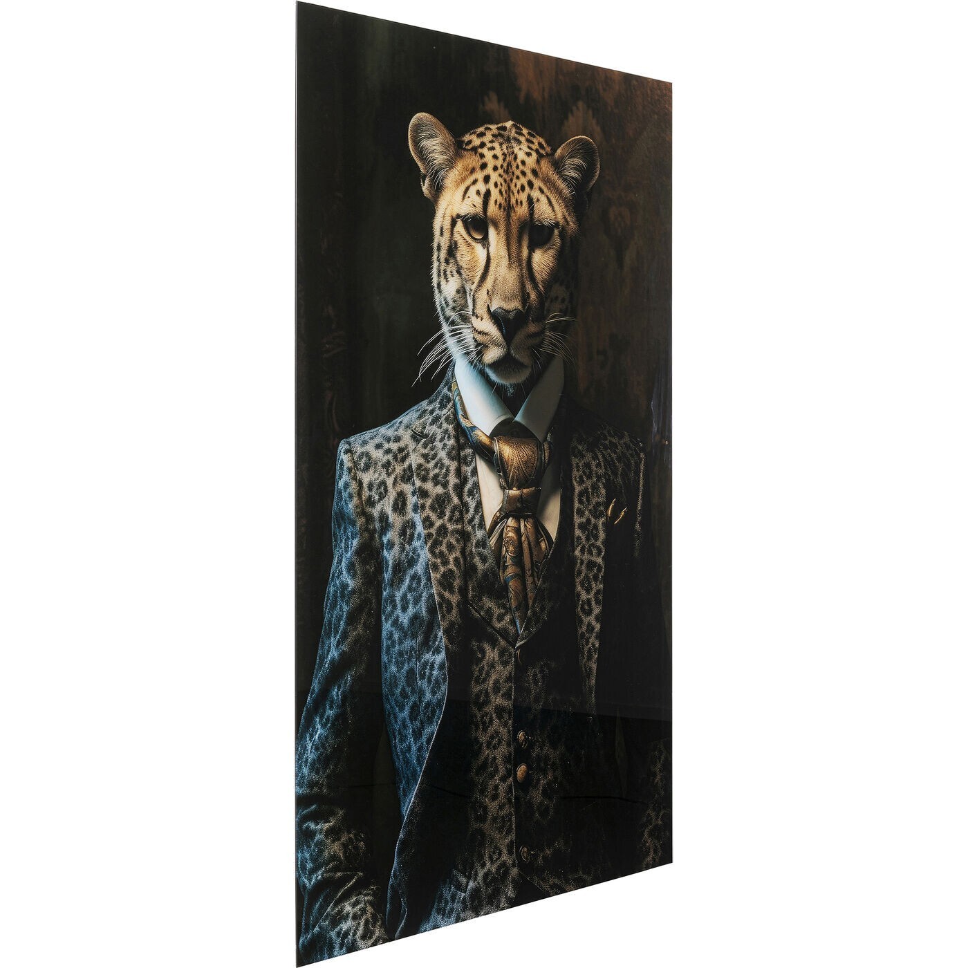 Tableau en verre léopard costume 30x40cm Kare Design