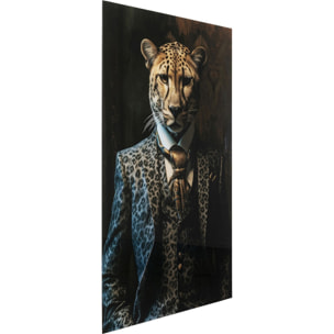 Tableau en verre léopard costume 30x40cm Kare Design