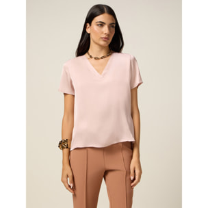 Oltre - Blusa in raso di viscosa - Rosa