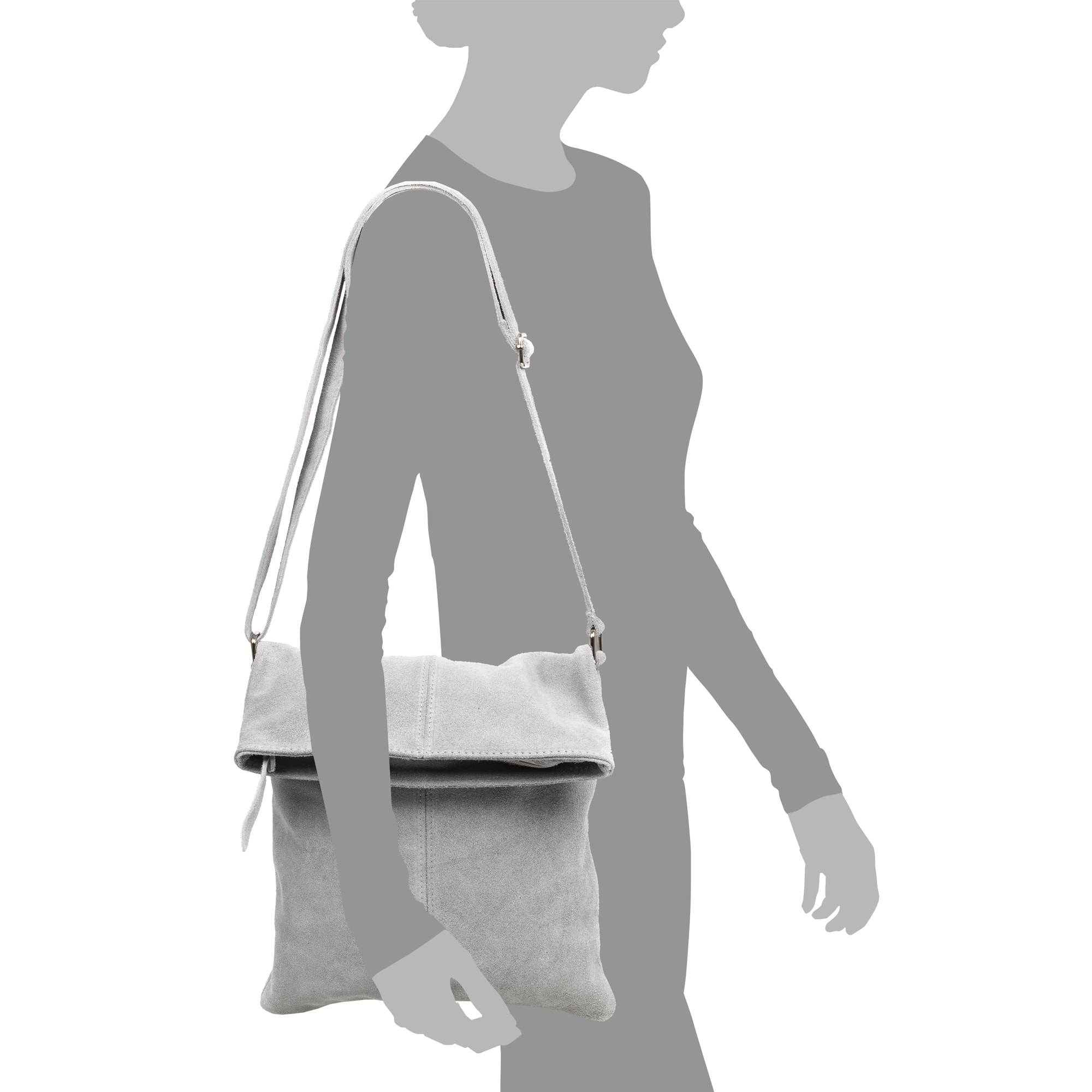 Airuno Bolso bandolera Mujer.Piel auténtica Gamuza