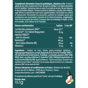 Nutri&Co Fer Bisglycinate et sa Souche Lactique - 30 gélules Vegan