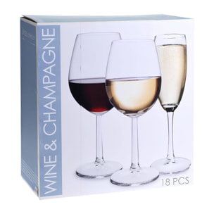 set de 18 copas de vino y champagne