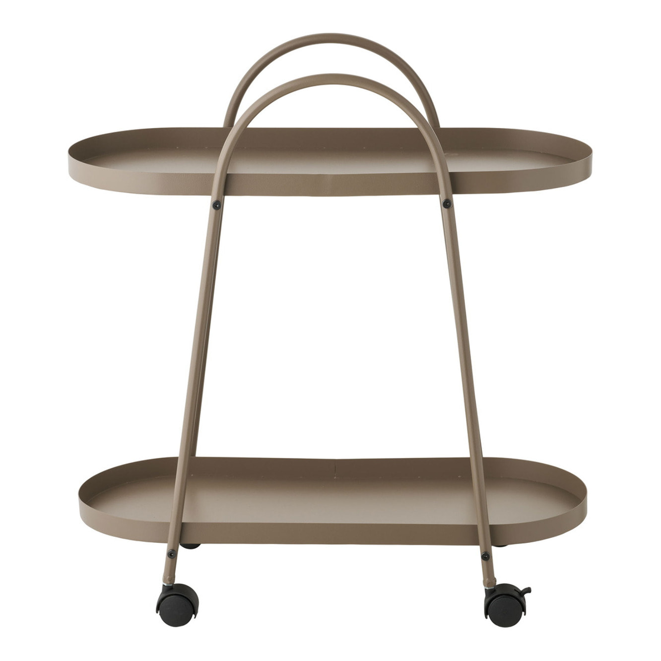 Carrello bar Empoli in acciaio marrone sabbia con 2 ripiani 27,5x60x64 cm