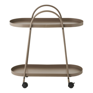 Carrello bar Empoli in acciaio marrone sabbia con 2 ripiani 27,5x60x64 cm