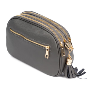 Aliminusa bolso bandolera Mujer. Piel auténtica Gamuza y Dollaro.