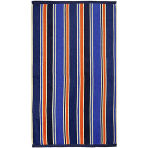 Serviette de plage éponge velours Jacquard Bleu 100x175 470g/m² - Kapados