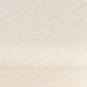 LEOPOLD - Banquette en tissu bouclette écru avec rangement