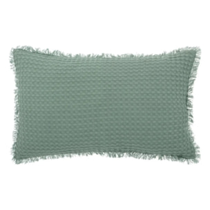 Coussin nid d'abeille "Widdy" 30x50cm vert céladon