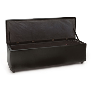 Banc coffre Tomasucci NICE BLACK, revêtement en similicuir noir, 140 × 47 × 44 cm