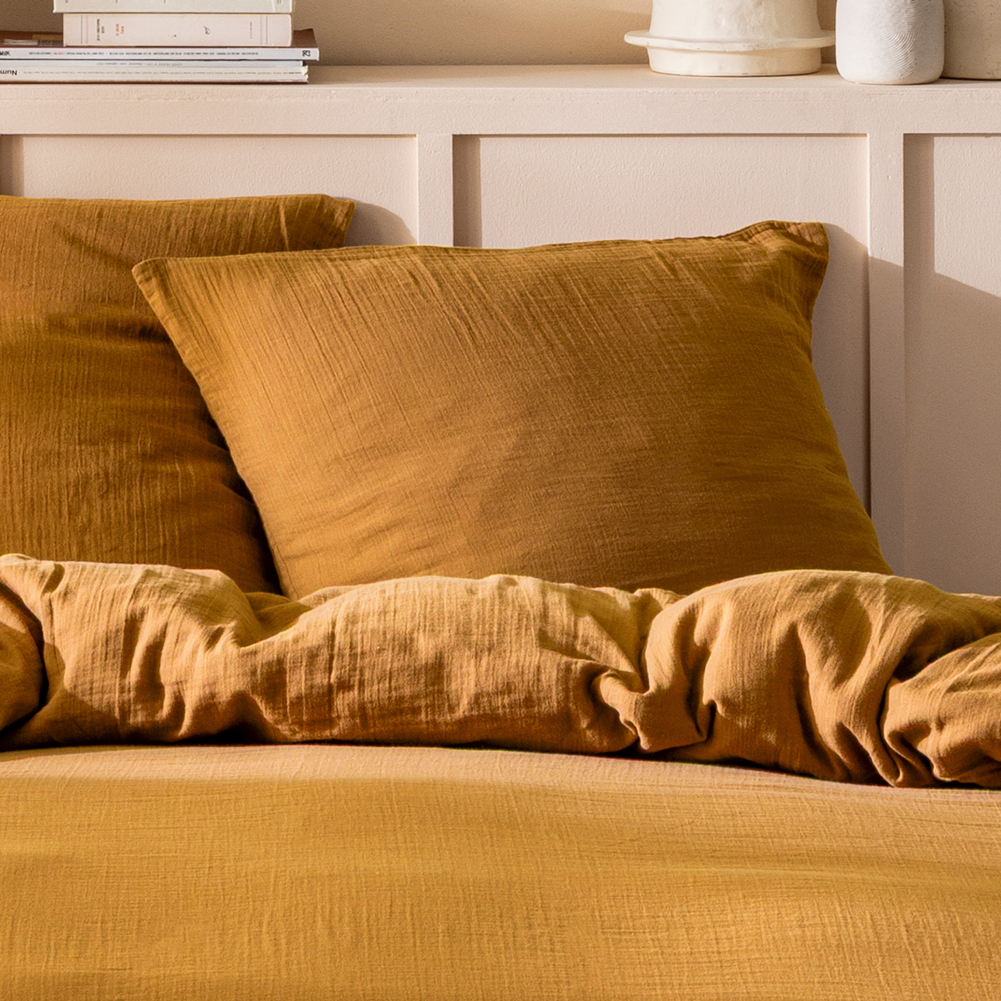 Parure de lit unie en coton, GAZE DE COTON