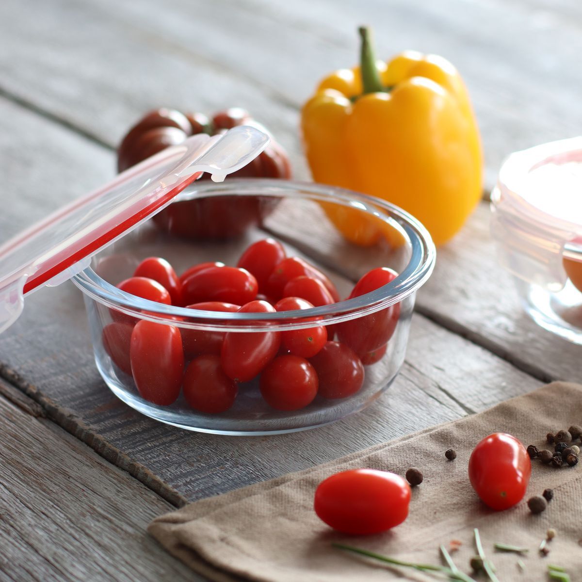 Boîte hermétique ronde 640 ml en verre CLEMENTINE