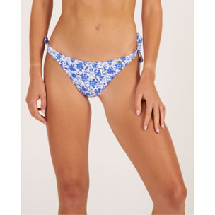 Braga de bikini clásica con lazos y estampado de flores