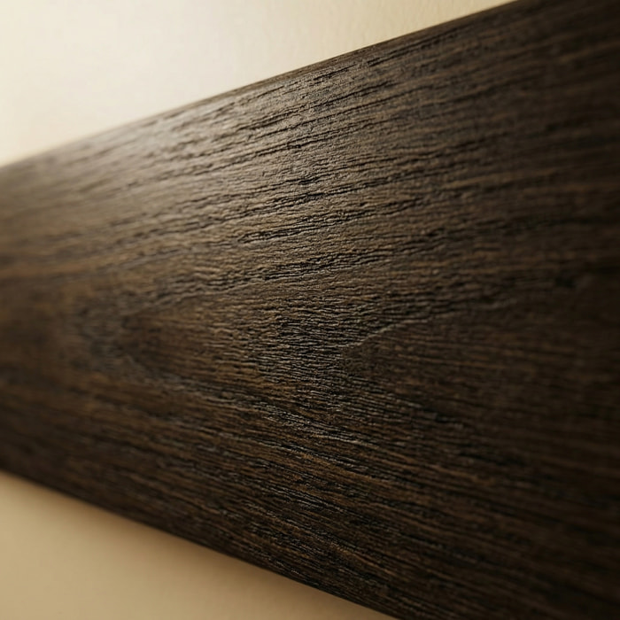 Barre d'extrémité MDF 120 cm pour panneaux acoustiques intérieurs SATAKUPANNON612, décor chêne fumé (SATAKUPANSOTKL12)