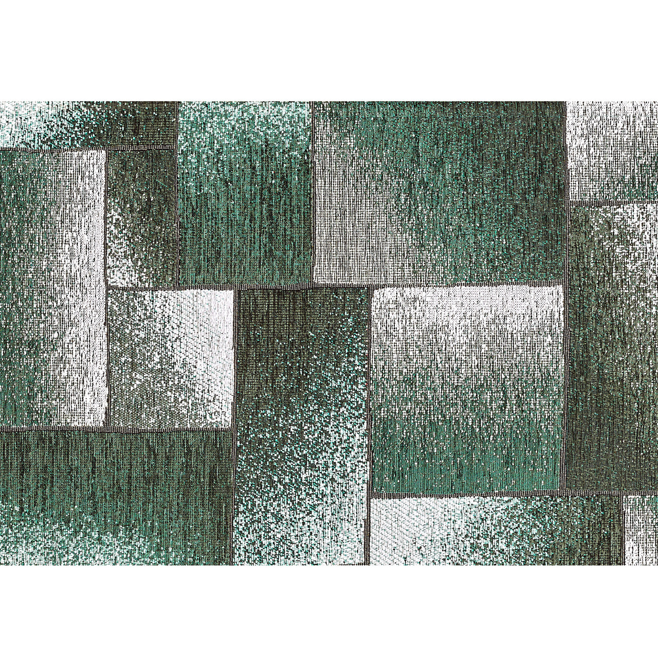 Tappeto Jacquard Ideale Salotto Camera Ingresso Made In Italy Antiscivolo, Lavabile, Morbido Disegno Tetrix Verde By Suardi