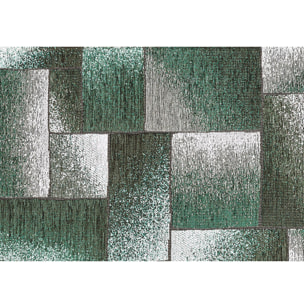 Tappeto Jacquard Ideale Salotto Camera Ingresso Made In Italy Antiscivolo, Lavabile, Morbido Disegno Tetrix Verde By Suardi