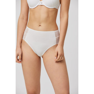 Slip maxi invisibile con pizzo avorio