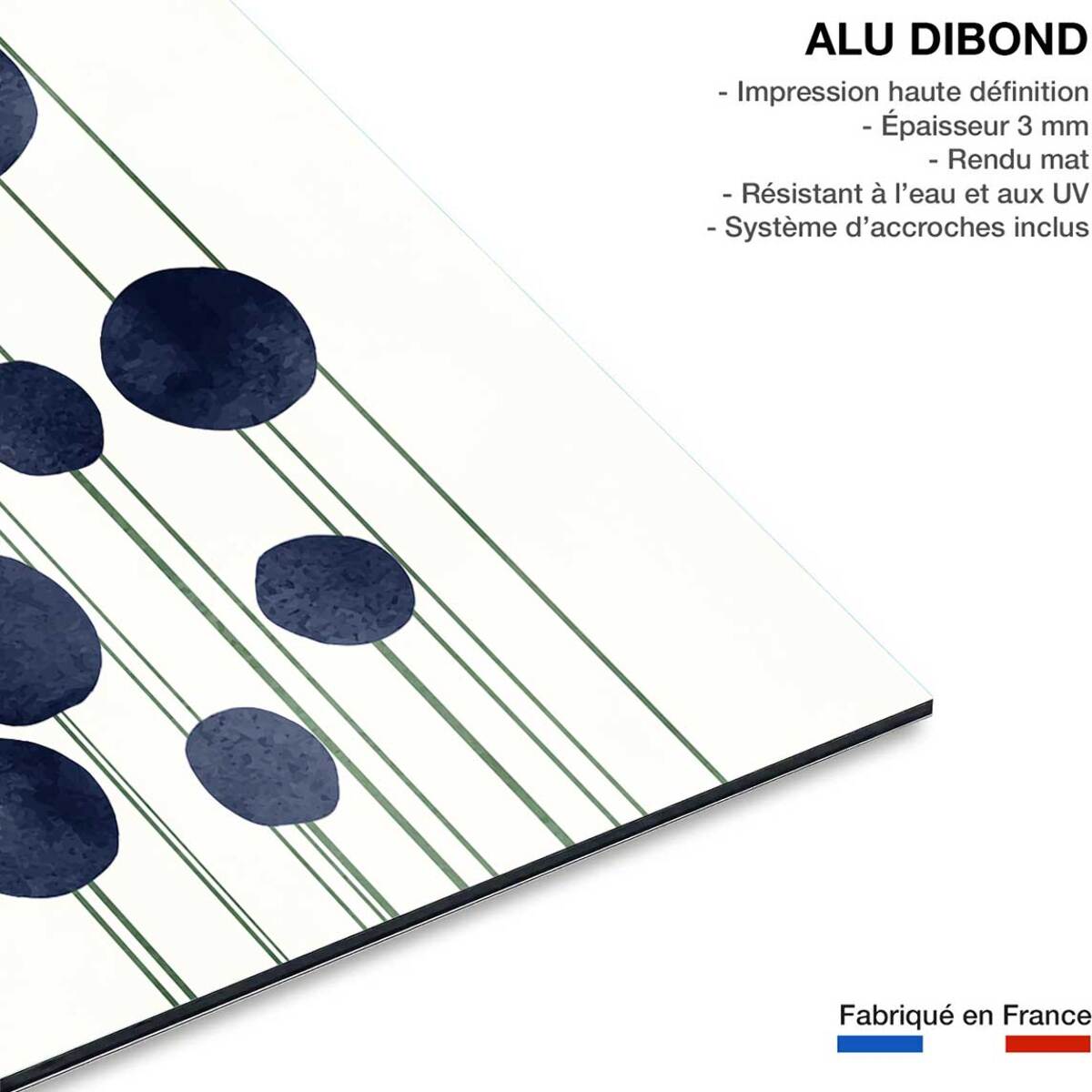 Tableau dessin fleurs d'eau Tableau alu Dibond