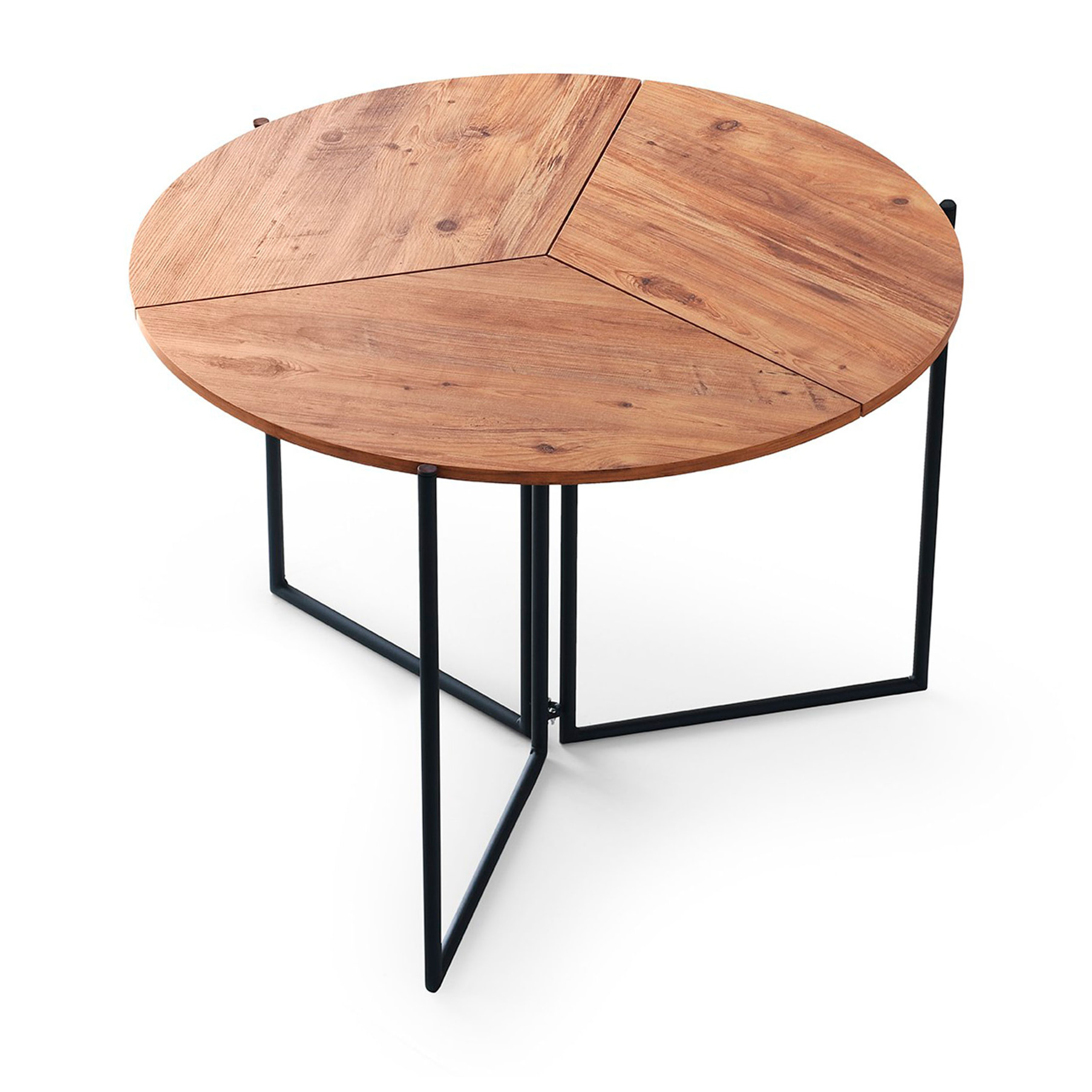 Mesa de comedor redonda con patas de metal wellhome.