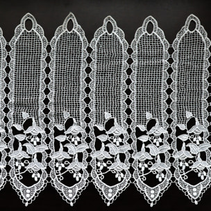 Brise bise en macramé esprit fleuri - Blanc