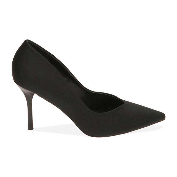 Salon negro en lycra, tacco 8,5 cm