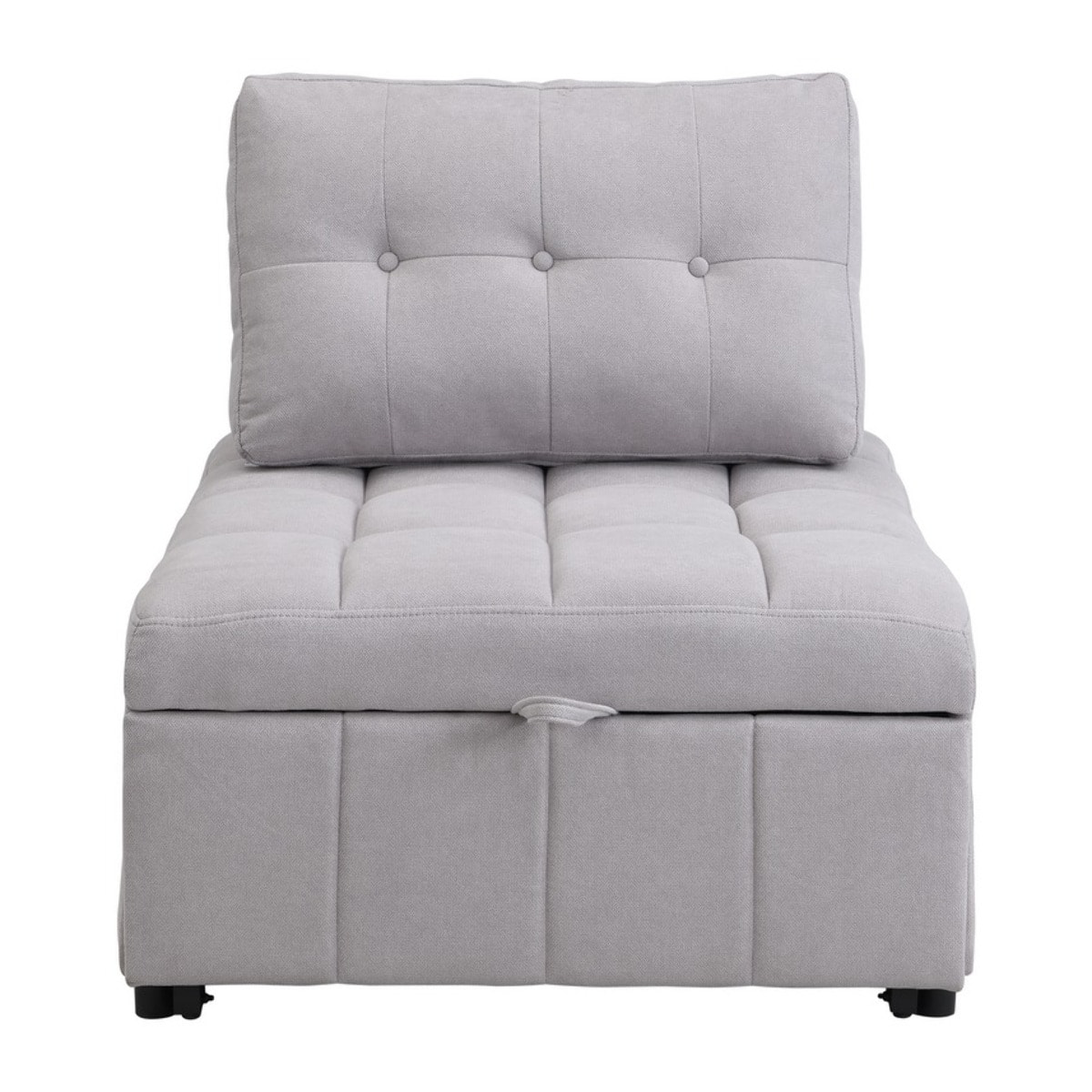 Poltrona letto singolo in tessuto grigio chiaro - Orleans