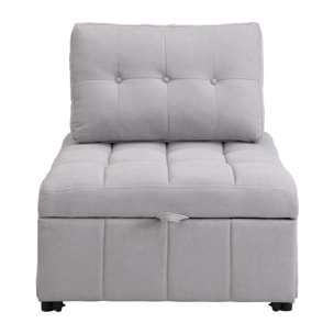 Poltrona letto singolo in tessuto grigio chiaro - Orleans