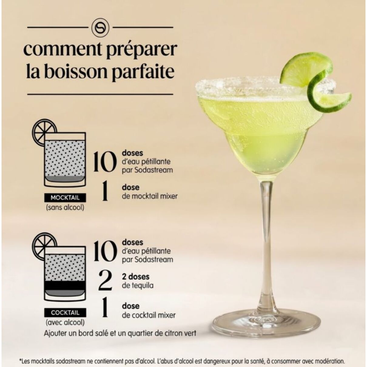 Concentré SODASTREAM mixer saveur Margarita sans alcool 330mL