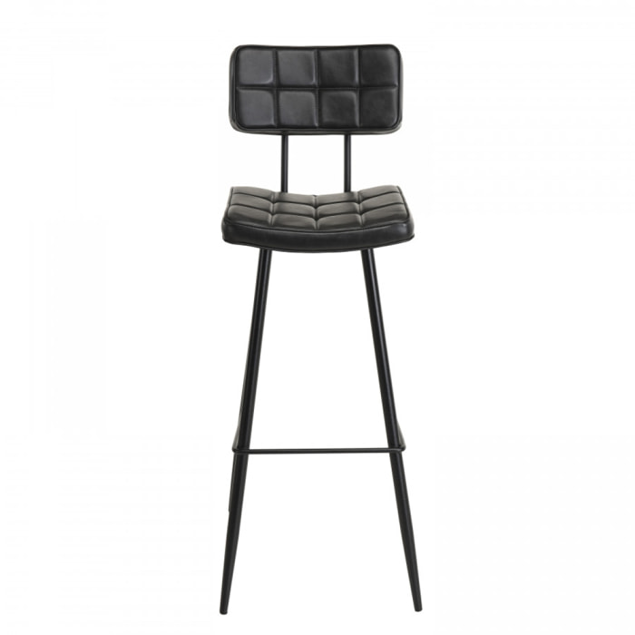 AUGUSTIN - Lot de 2 tabourets de bar James noir hauteur d'assise 80cm