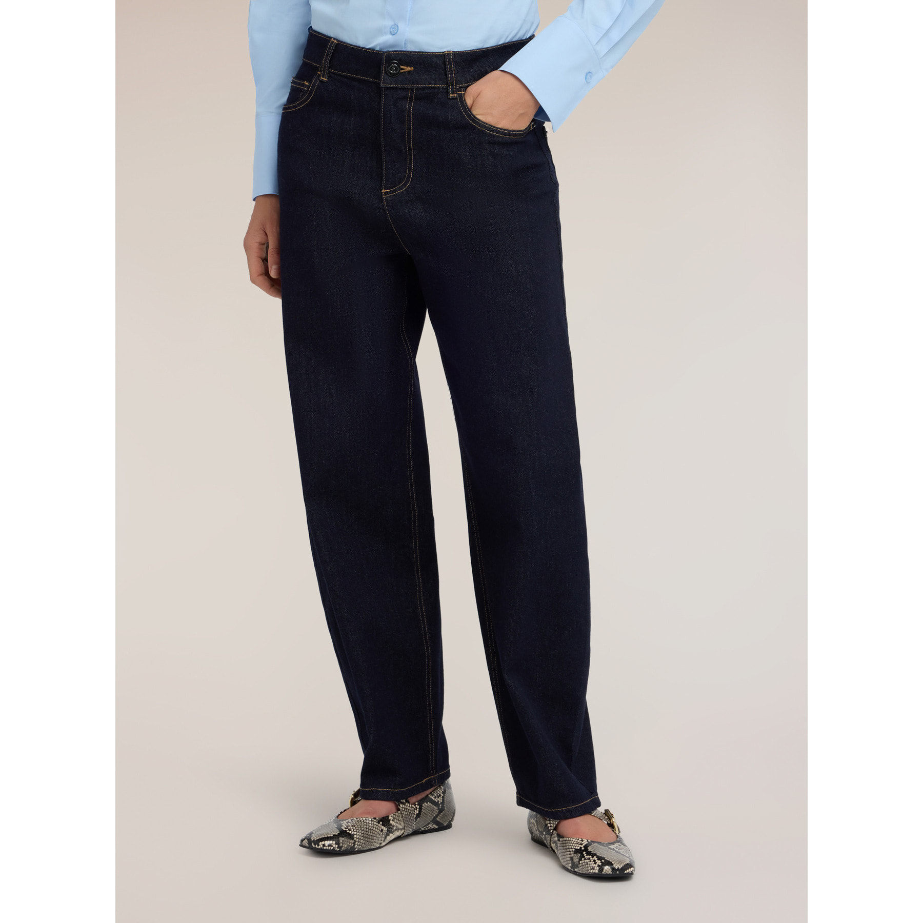 Motivi - Jeans barrel fit lavaggio rinse - Blu