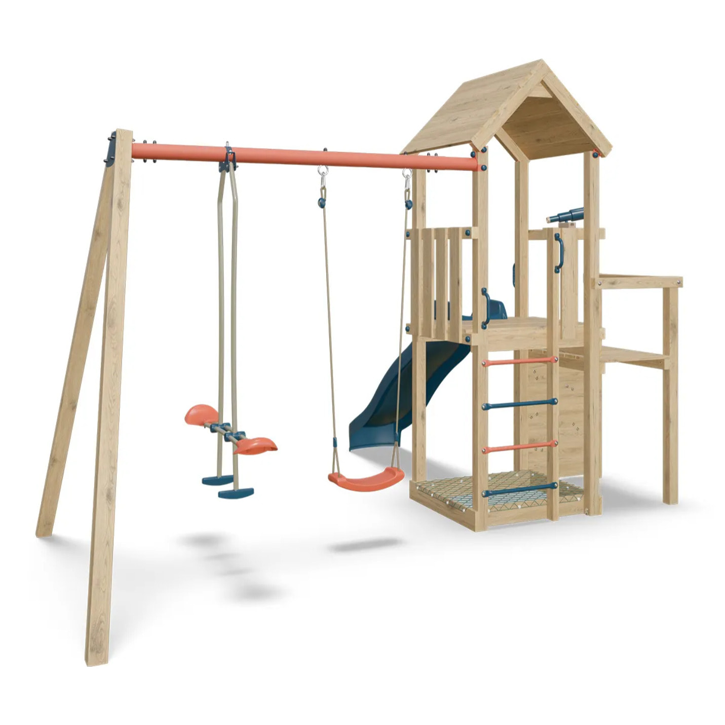 Aire de jeux en bois poutre métal 2,30 m XCHANGE PLAYER