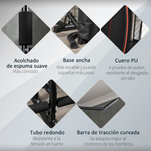 Multiestación Musculación Máquina de Musculación con Prensa de Piernas y Pecho Placas de Peso de 45 kg y Polea Carga 150 kg para Entrenamiento Gimnasio en Casa Negro