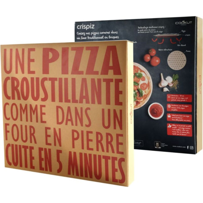 Plaque à pizza COOKUT a pizza CRISPIZ réfractaire