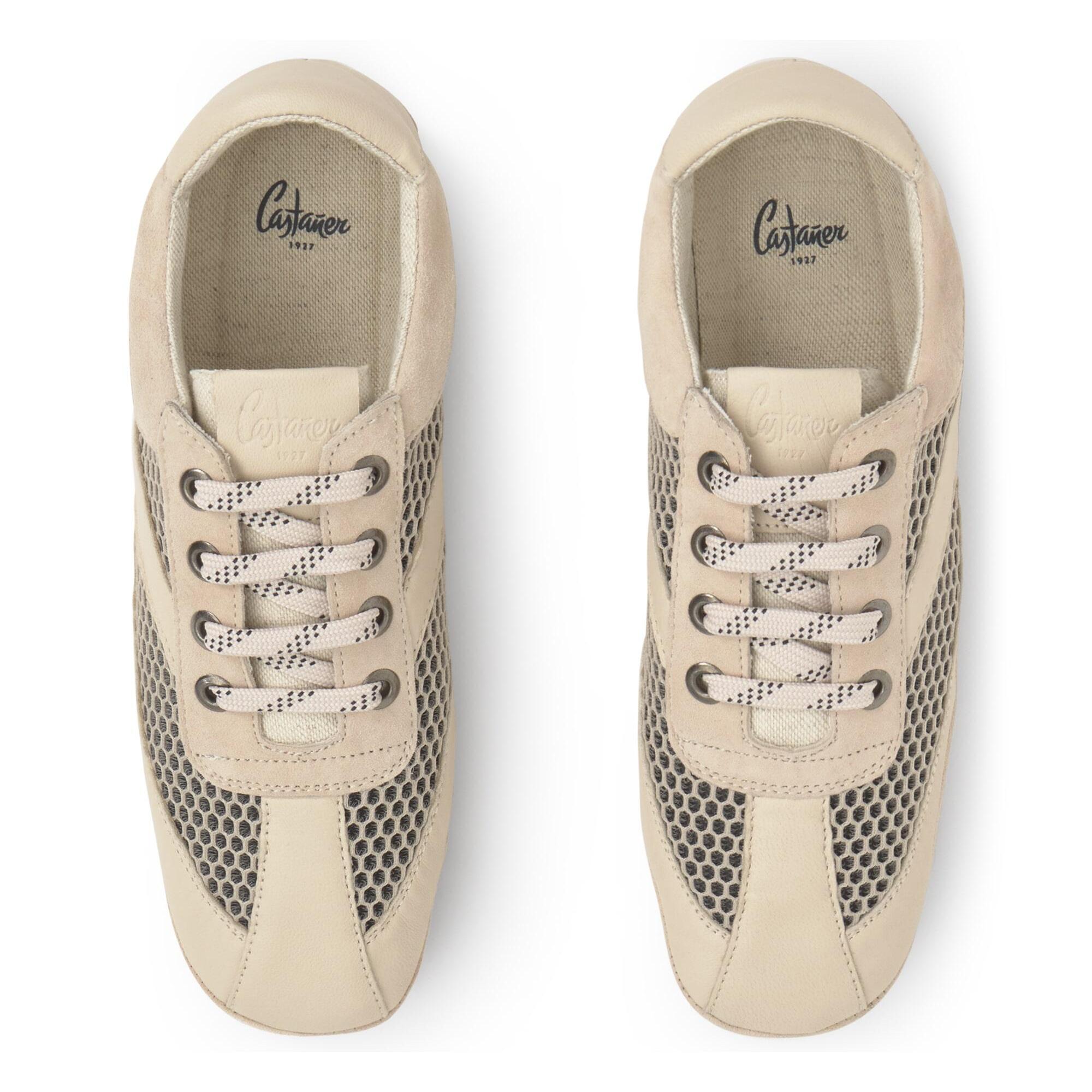 Sneaker Luisa en napa y ante con cierre de cordones