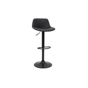 Tabourets de bar relevables polyuréthane et métal noir (lot de 2) NONIE