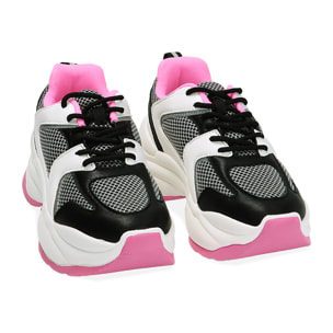 Sneakers nero/bianco fucsia