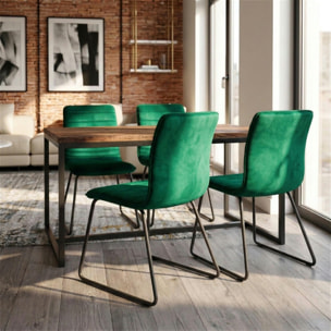 Chaise vert foncé motif ligne (lot de 2) BURGOS