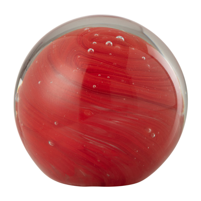 J-Line presse-papier Twister Rond - verre - rouge - medium