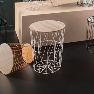 Table d'appoint "Kumi" noire D47 cm