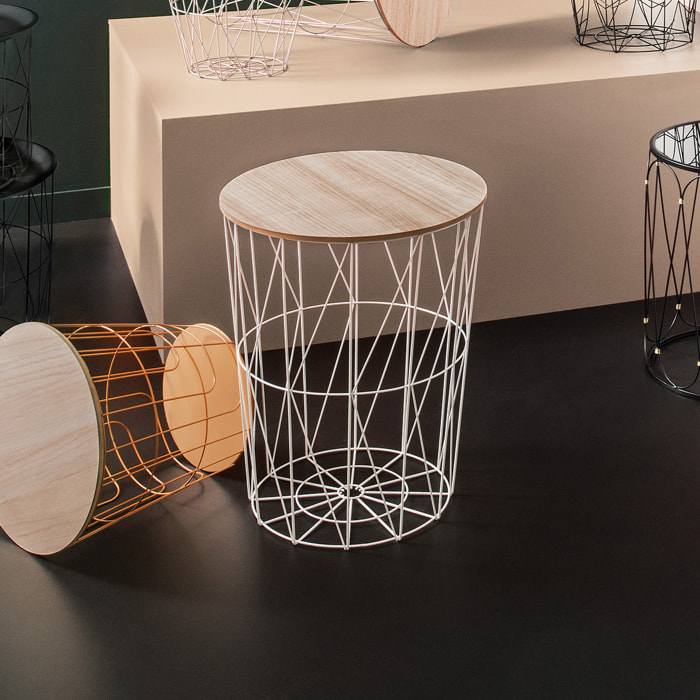 Table d'appoint "Kumi" noire D47 cm